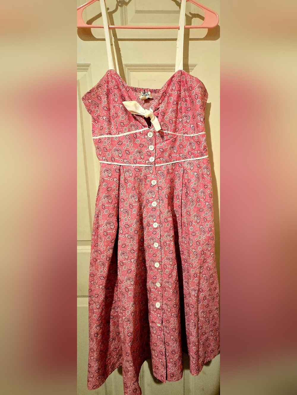 Pink Bandana Print Dress